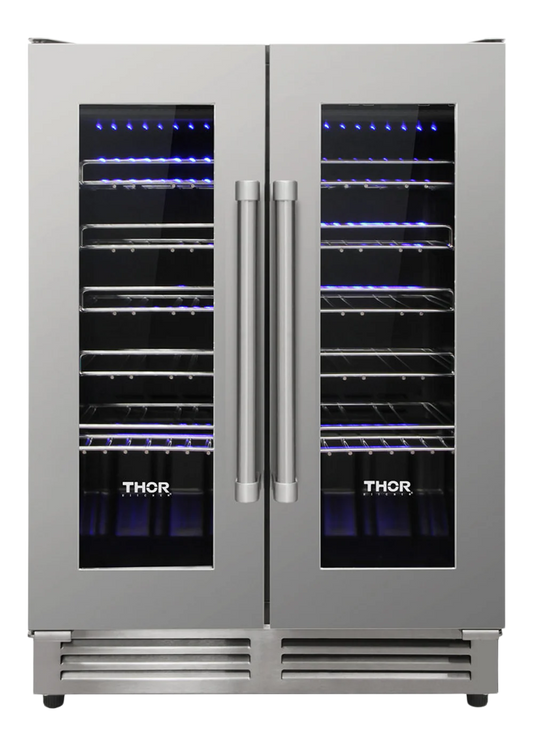 24 Inch Dual Zone French Door Wine Cooler