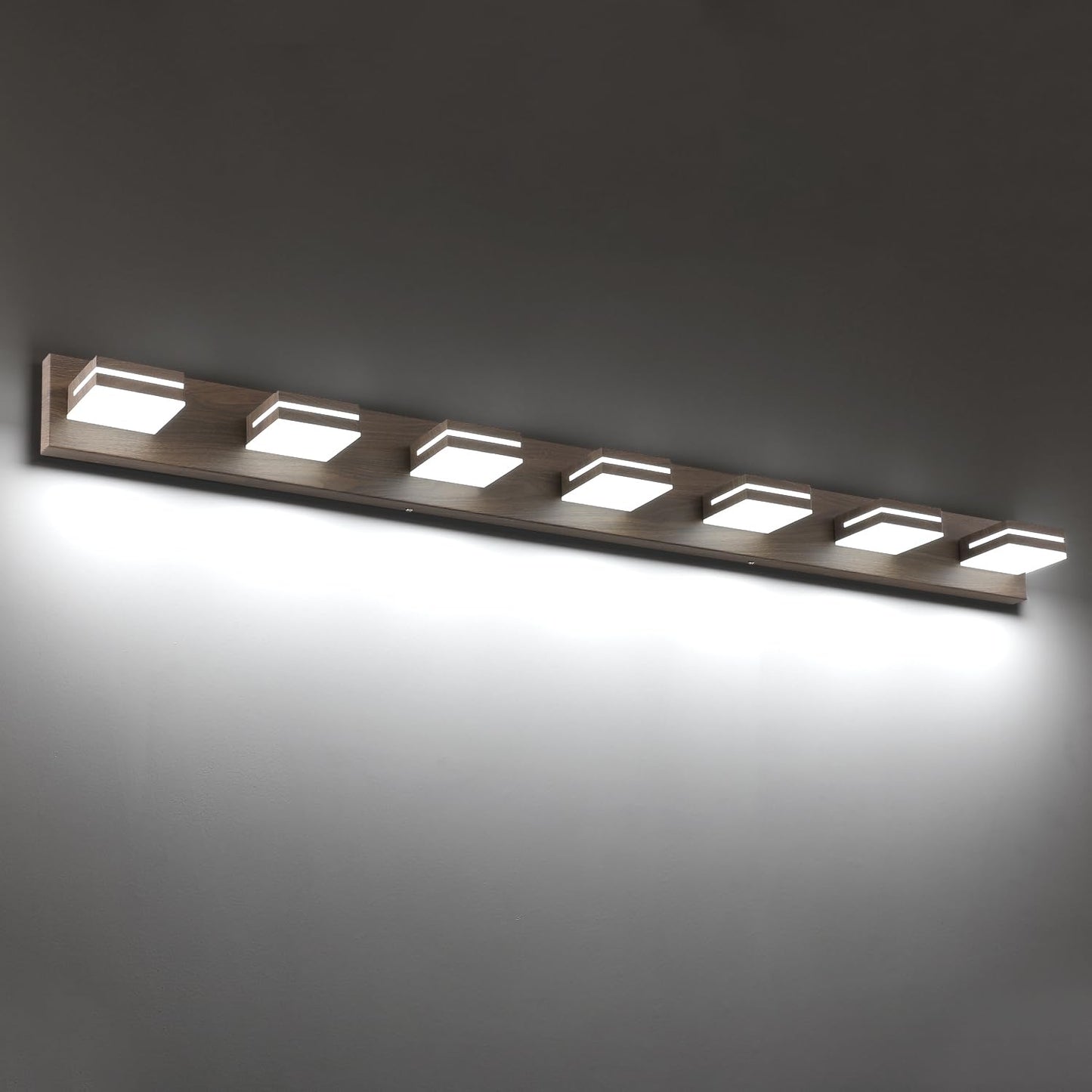 LED Modern Bathroom Vanity Light Fixtures (3-Light, 24-Inch), Matte Black Modern Acrylic Bathroom Wall Lighting Fixtures Over Mirror (Cool White 6000K)