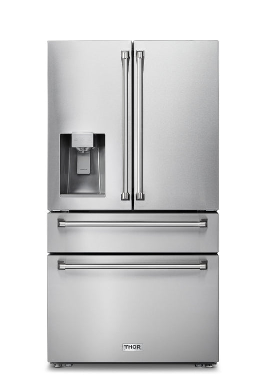 THOR KITCHEN 36 INCH PROFESSIONAL FRENCH DOOR REFRIGERATOR WITH ICE AND WATER DISPENSER – MODEL TRF3601FD