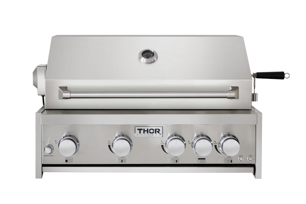 32 Inch 4-Burner Gas BBQ Grill with Rotisserie