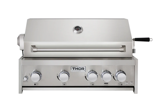 32 Inch 4-Burner Gas BBQ Grill with Rotisserie